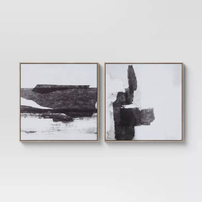 (Set of 2) 24" x 24" Framed Canvas Black - Threshold™