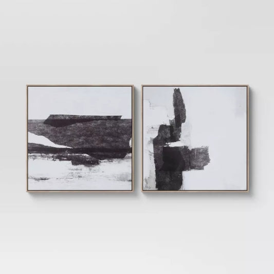 (Set of 2) 24" x 24" Framed Canvas Black - Threshold™