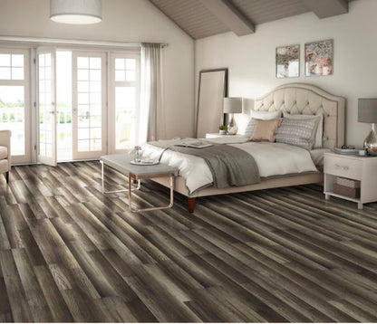 Style Selections aged 8- mm T x 7 inch w x 50 inch L Laminate Flooring- 21.44 sq. ft. per box