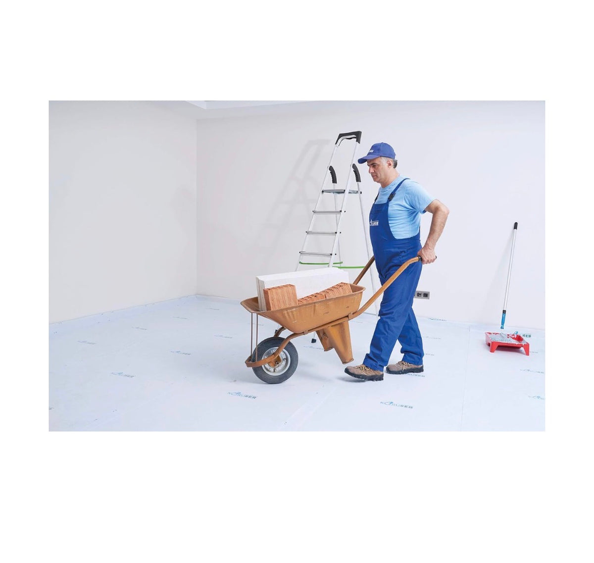 Temporary Floor Protection 36 Inch X 100 Ft. Anti-Slip, Easily Applied Save Your Time - 100 Percent Paint Proof Reusable Material Coverage of 300 Sq Ft. (New in Box)