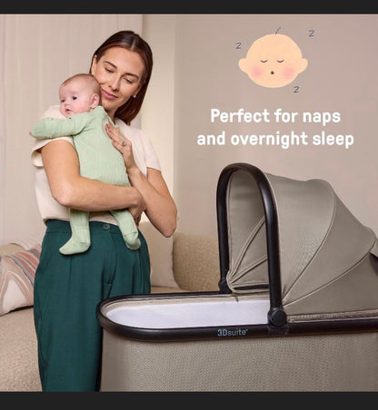 Ingenuity 3D Suite DualDock Carry Cot Portable Baby Bassinet for Stand or Stroller (Beige) (New in Box)