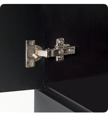 Cauley 24 Inch Black Single Sink Bathroom Vanity with White Cultured Marble Top (Fully Assembled; New in Box)
