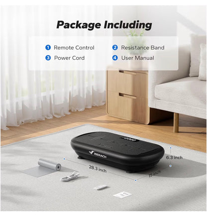 Merach CV40 Curved Vibration Plate Exercise Machine with 440lbs Capacity 200W Powerful Motor, 13mm Amplitude, Shake Plate for Lymphatic Drainage, Bluetooth, Silicone Pedal, Resistance Band, Home Gym (Black) (New in Box)