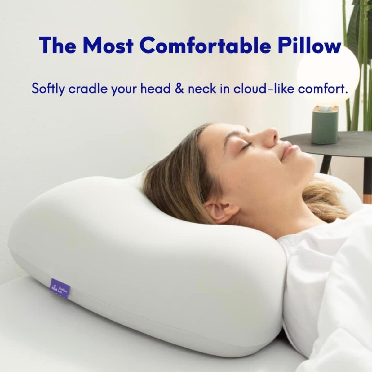 C Cushion Lab Deep Sleep Pillow Patented Ergonomic Contour Design for Slide & Back Sleeper, Orthopedic Cervical Shape Gently Cradles Head & Provides Neck Support & Shoulder Pain Relief (Light Gray) (New in Box)