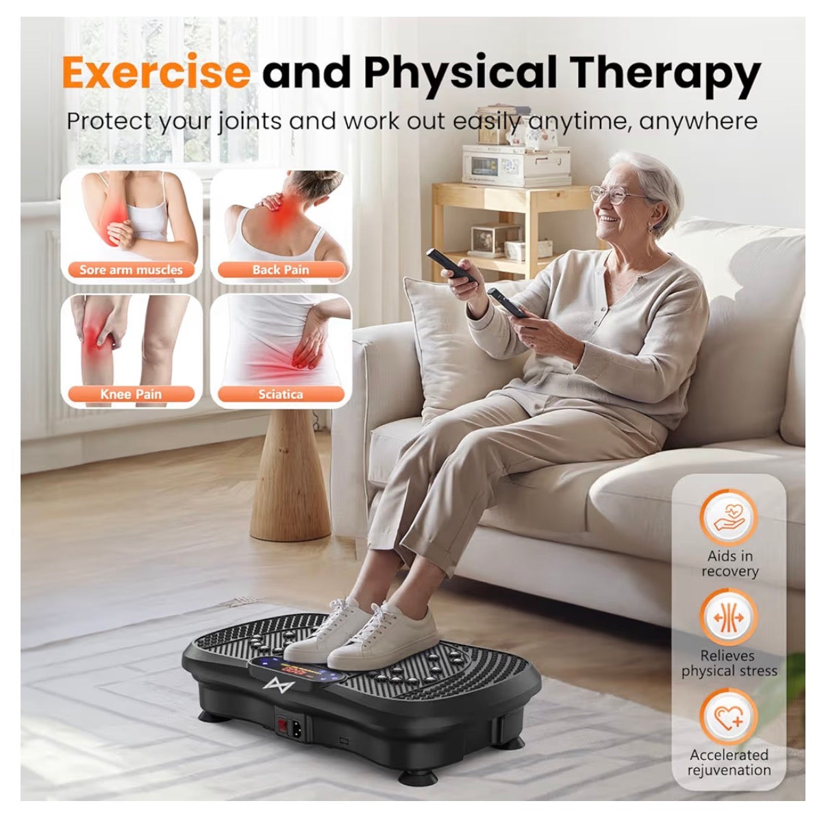 Vibration Plate Fitness Platform Exercise Machine Vibrating Shaking Full Body Shaker Workout Vibrate Stand Shake Board Sport for Weight Loss Fat Burner for Gym, Home, or Office