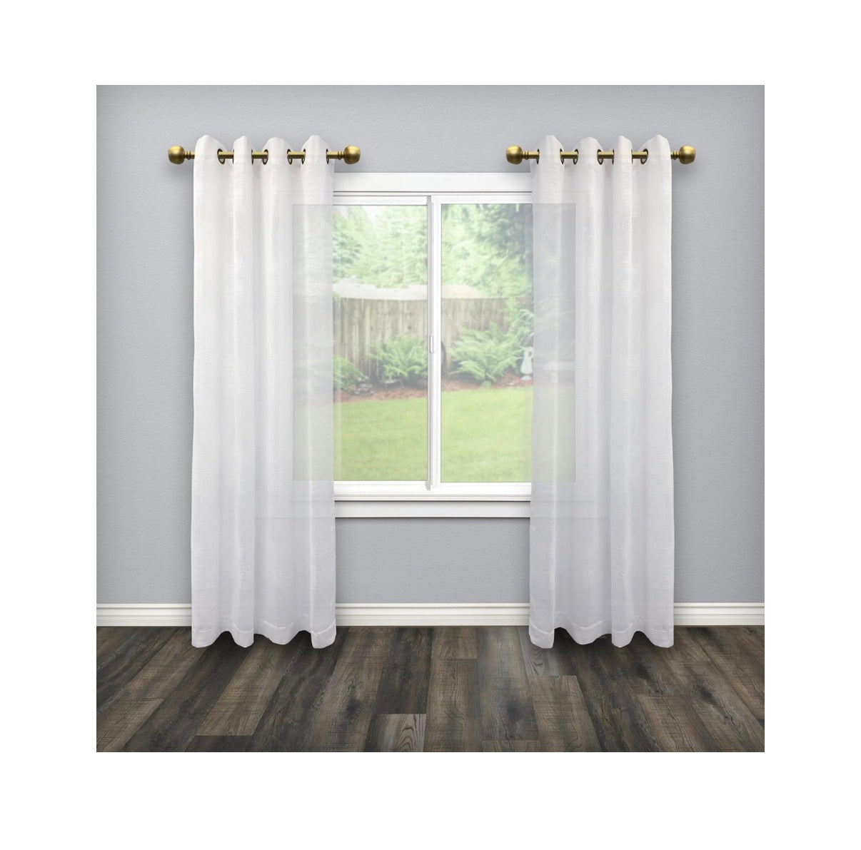 Morena 12-20 Inch Adjustable Side Curtain Rod Set Pair, 1 Inch Diameter (Brass)