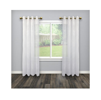 Morena 12-20 Inch Adjustable Side Curtain Rod Set Pair, 1 Inch Diameter (Brass)