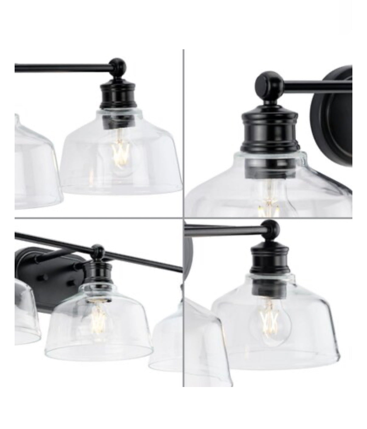 Progress Lighting Singleton 26.5 Inch 3 Light Farmhouse Bathroom Vanity Light (Matte Black) (New in Box)