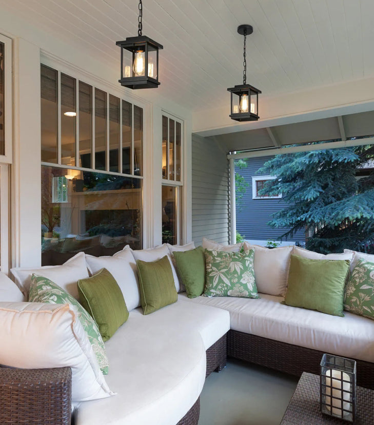 Melusio 1-Light Black Outdoor Pendant Light