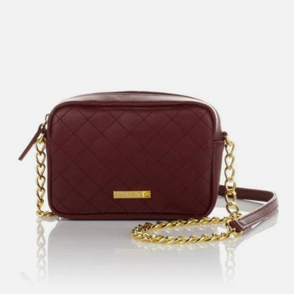 IMAN Platinum Quilted Leather Luxury Crossbody Bag