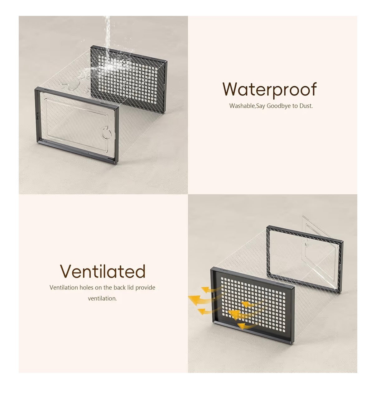 X-Large Shoe Storage Boxes Organizers Clear Plastic Stackable 12 Pack, Shoe Rack & Holder Substitute, Sneaker Containers, Toy Storage Organizer Bins for Entryway, Closet, and Under Bed (Black)