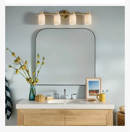 Shae Vanity Light 4 Lights Opal Glass with Cylinder Shade (Champagne Bronze) (New in Box)