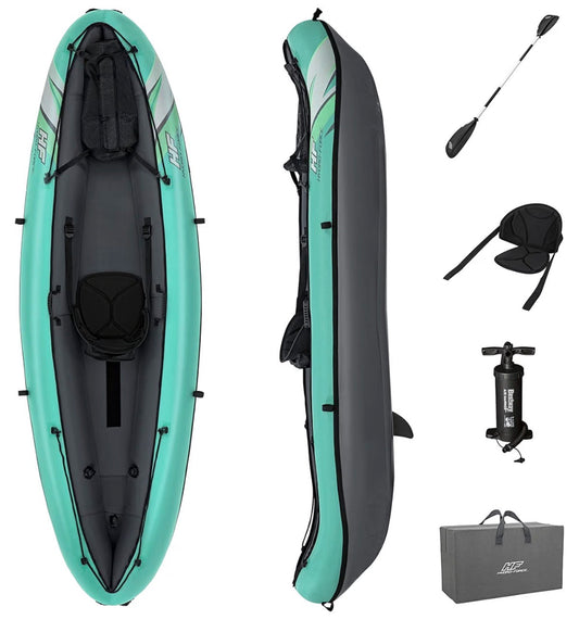 Bestway Hydro Force Inflatable Kayak Set with Paddles Blow-Up Kayak with Puncture-Resistant Material, Includes Seat, Hand Pump, Storage Carry Bag, Removable Fins, for Adult, Kids(Mint Green) (New in Box)