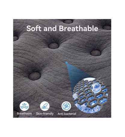 King Mattress 12 Inch Hybrid Mattress in a Box Medium Firm with Euro Top for Pressure Relief (New in Box)