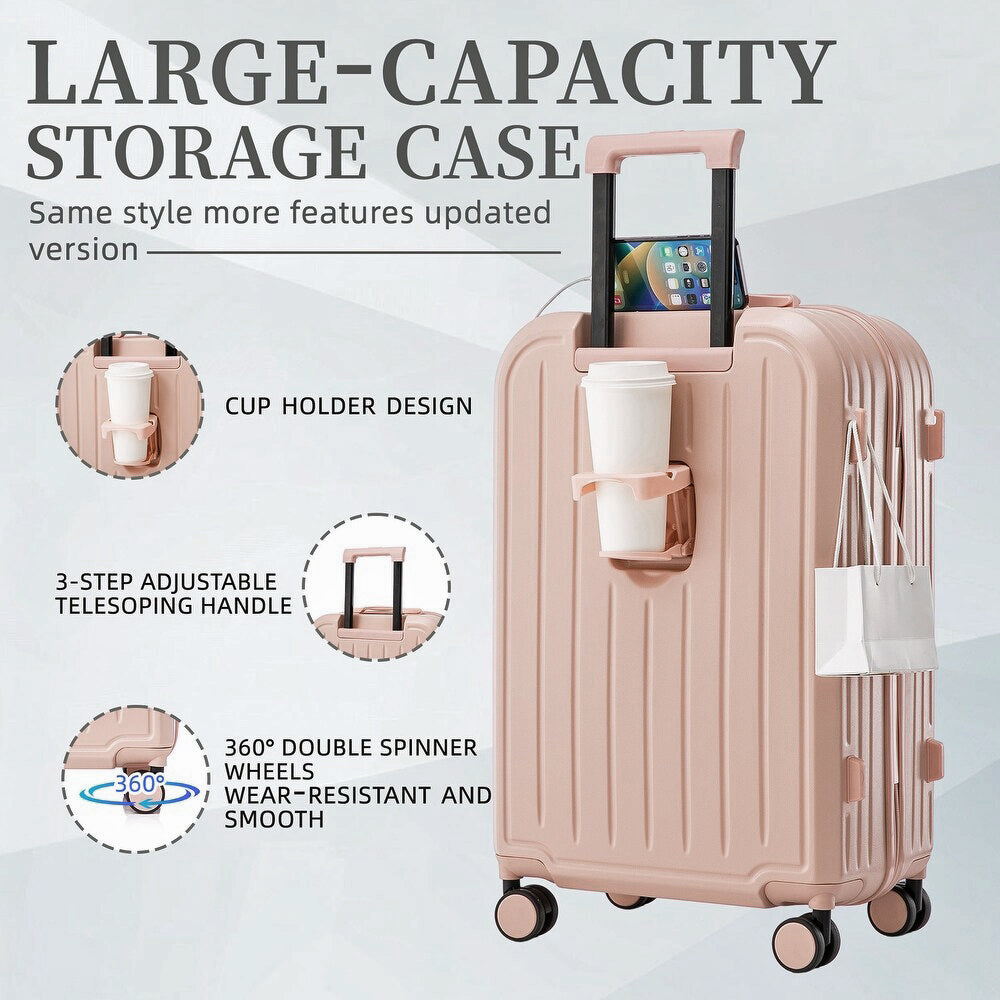 ABS 360 Spinner Wheel Luggage with Makeup Case