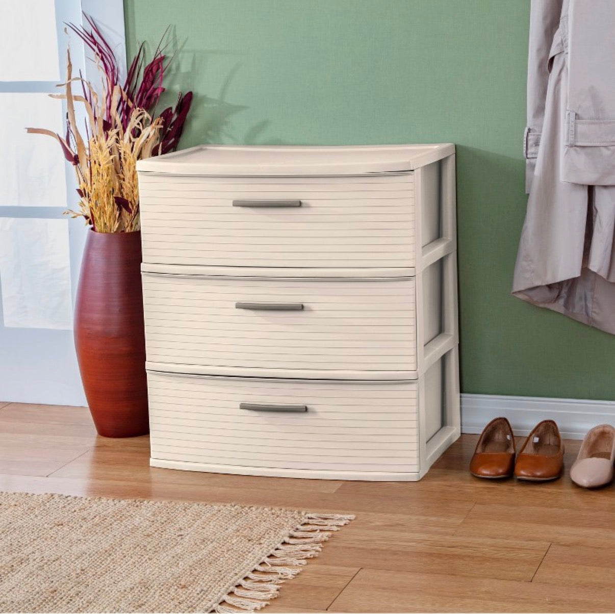 3 Drawer Wide Tower - Snowfall White - Brightroom