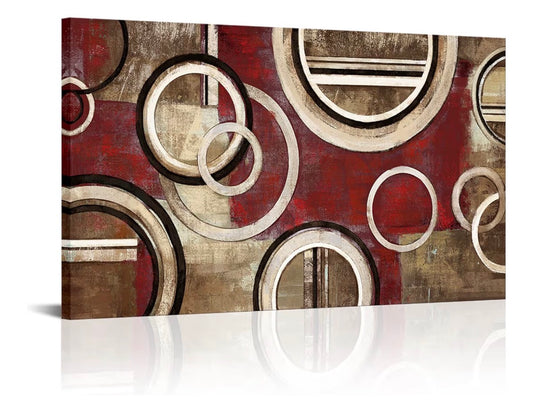 Saypeacher Burgundy Wall Art Red and Tan Pictures Large Abstract Wall Art for Living Room 20 X 36 Inches