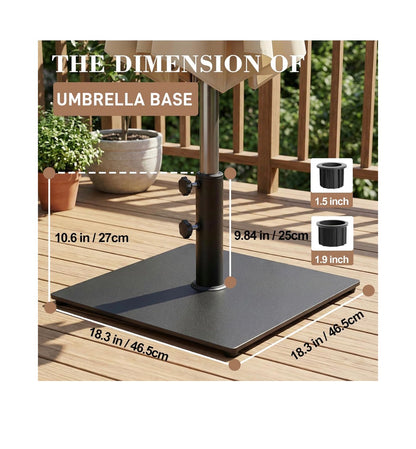 38 lb Heavy Duty Square Steel Plate Patio Market Table Umbrella Base Stand Weight for Outdoors (Black) (New in Box)