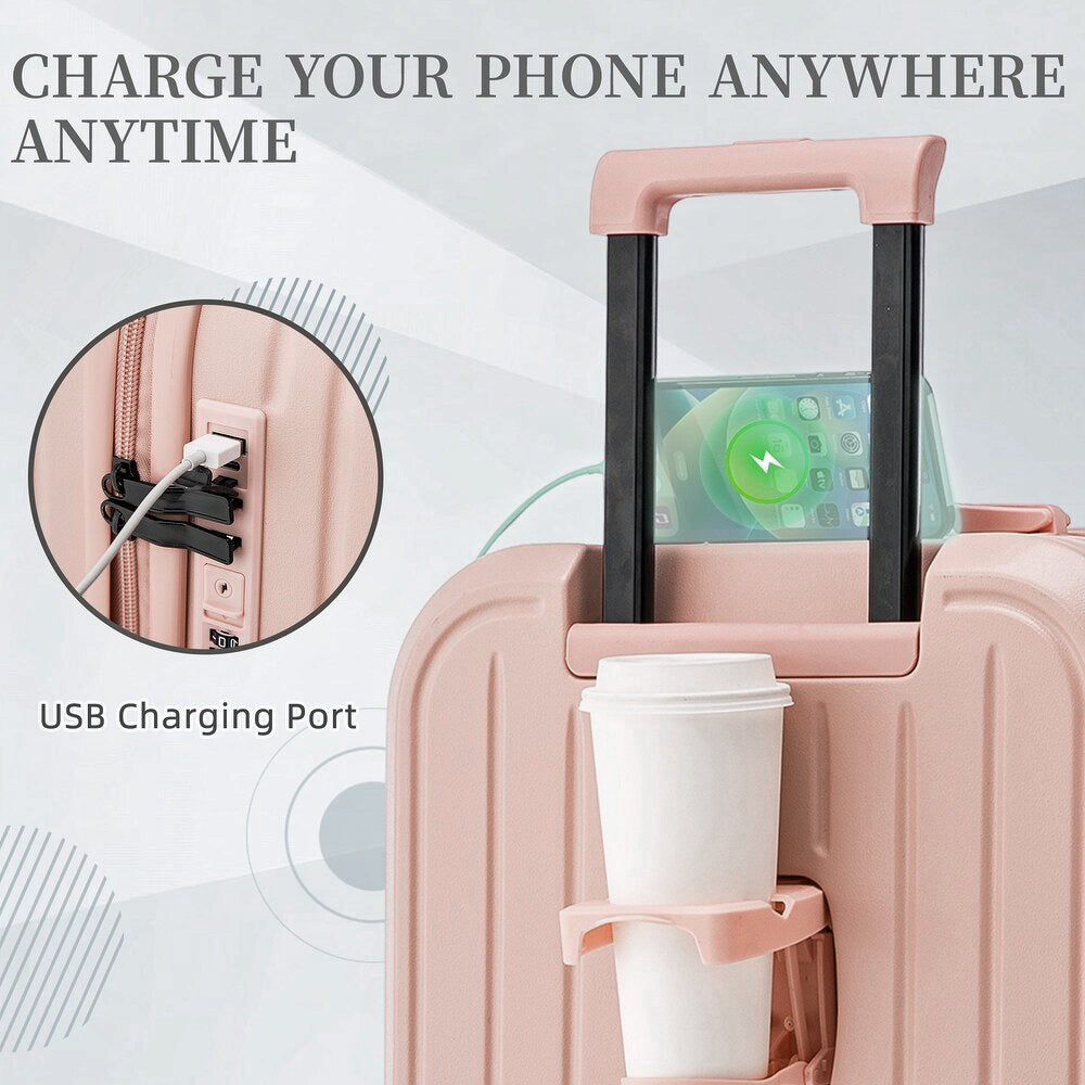 ABS 360 Spinner Wheel Luggage with Makeup Case