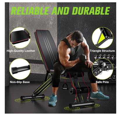 Adjustable Weight Bench Workout Bench for Home Gym, 660 lbs Capacity Multi-Functional folding Exercise Bench for Full Body Incline/Decline (New in Box)