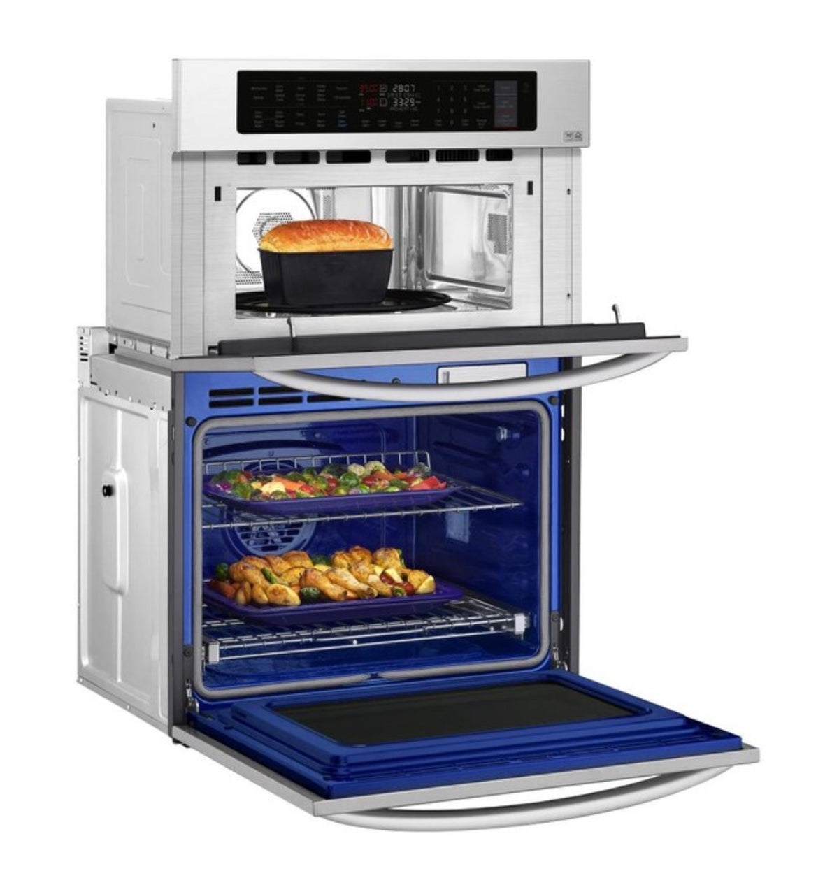 30 Inch Self Cleaning Microwave Wall Oven Combo (Stainless Steel) (New)