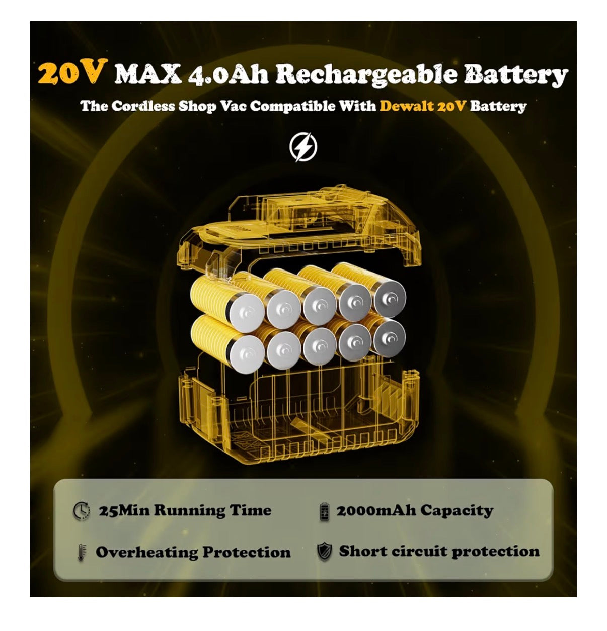 3-in-1 Shop Vac Cordless & Corded, Versatile Power Supply with Tire Inflator and Blower Functions