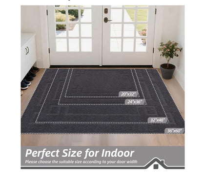 BEQHAUSE Door Mat 36 Inch X 60 Inch, Non-Slip Door Mat Indoor Washable (Dark Gray) (New in Package)
