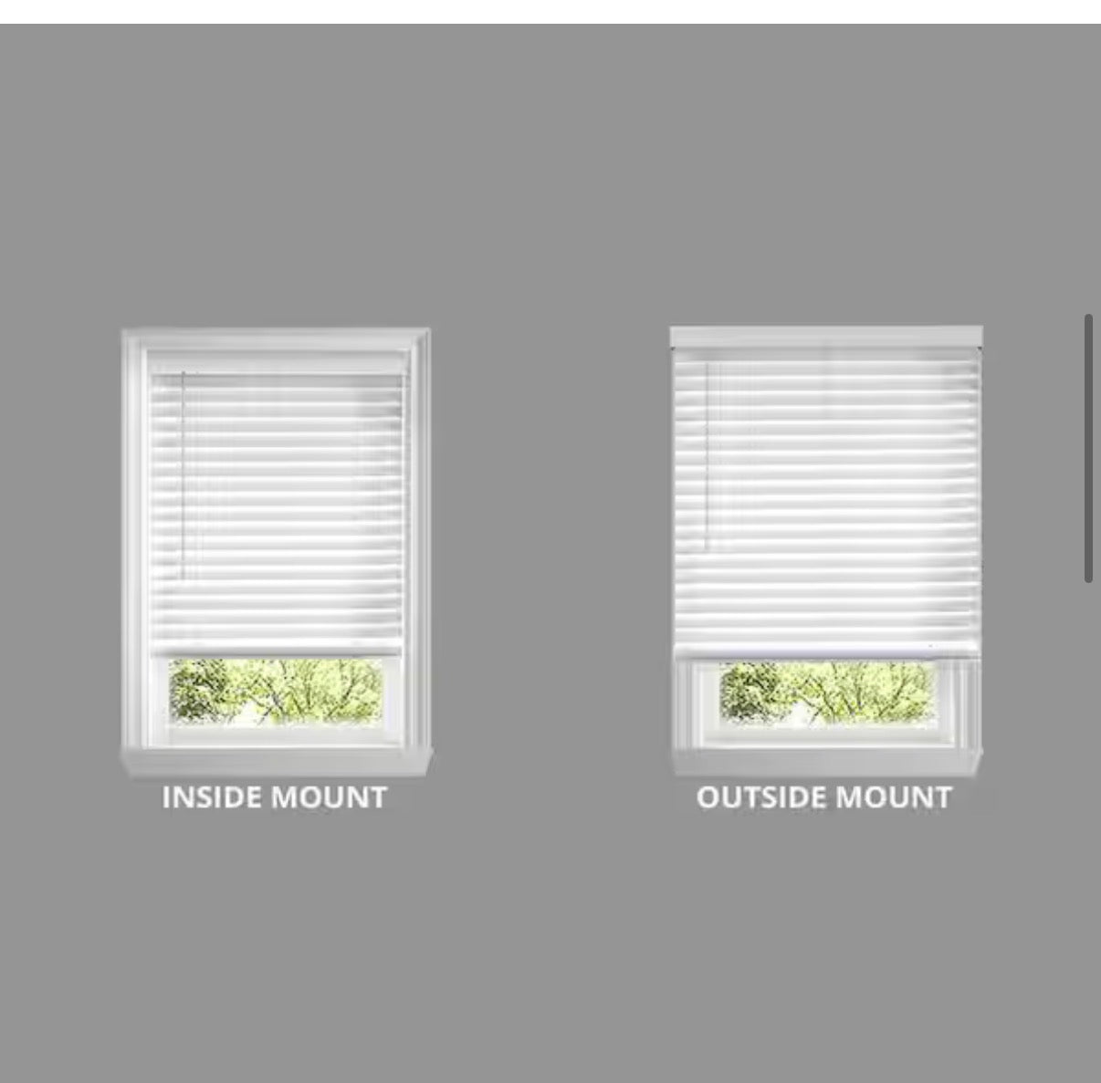 White cordless faux wood blinds for windows with 2 inch slats - 33.5 inches W X 48 inches L
