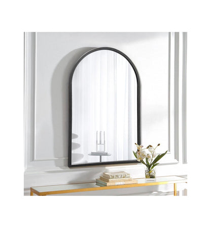 Wall Mounted Mirror 38 Inch X 24 Inch Bathroom Mirror Arched Window Mirror for Wall, Arched Top Mirror with Metal Frame, Vanity Mirror for Living Room or Bedroom (Black) (New in Box)