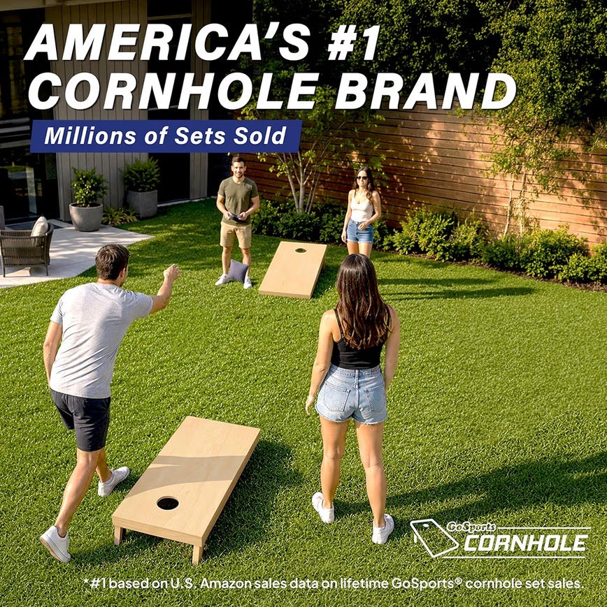 GoSports Solid Wood Premium Cornhole Set 4 ft. X 2 ft.