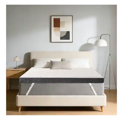 3 Inch Twin Sized Memory Foam Mattress Topper - Pressure Relief Toppers with Washable Cover and High-Density Foam (White) (New in Box)