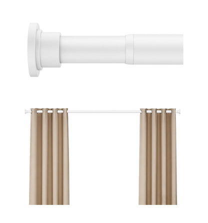 Heavy Duty Tension Curtain Rod 42 Inch to 76 Inch Anti-Slip Spring Loaded Curtain Rods No Drilling, Apartment Renter Friendly Tension Rod for Windows, Bathroom, Closet & Door (White) (New in Box)