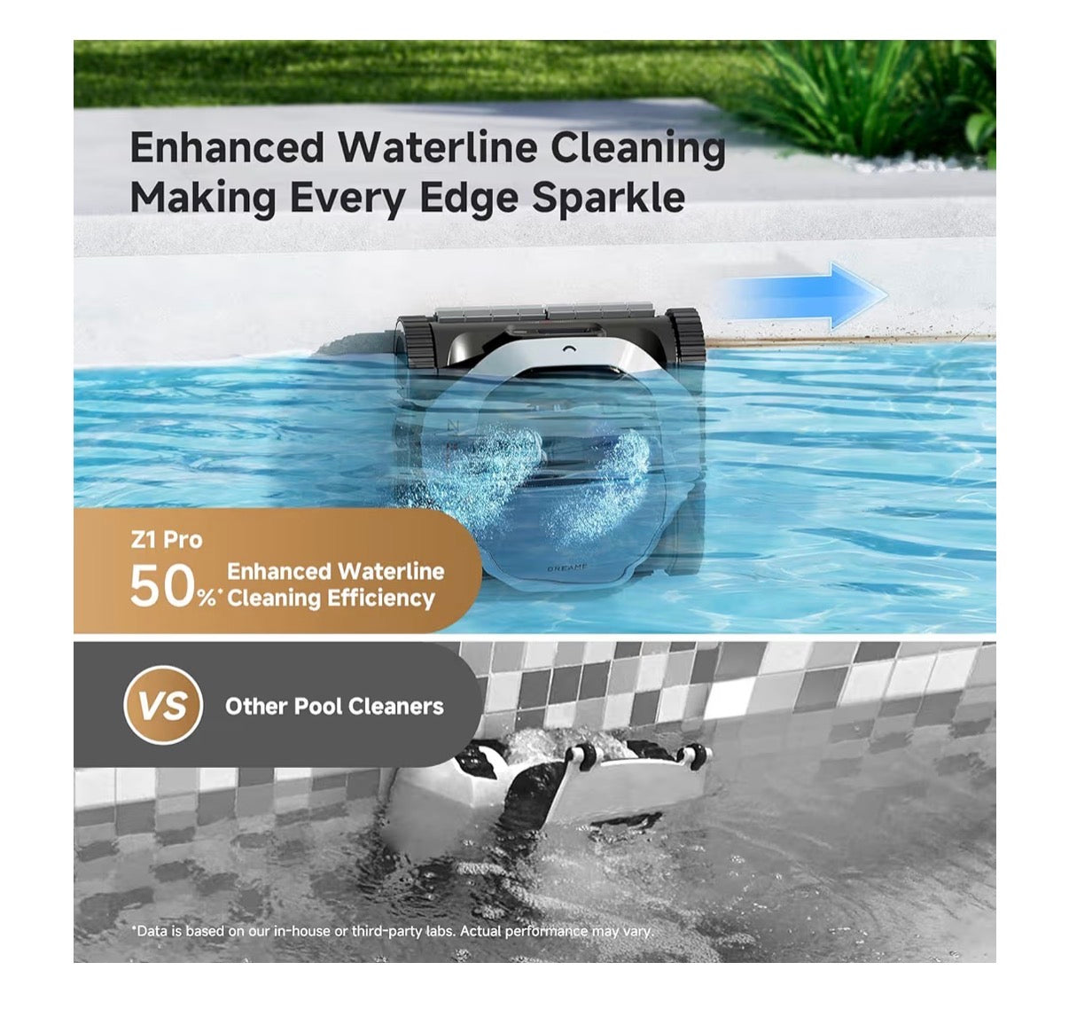 DREAME Z1 Pro Cordless Robotic Pool Cleaner, LiFi & APP Control, 8000 GPH Suction, Wall & Waterline Cleaning, up to 180+ Minutes, Auto-Retrieval, Automatic Pool Vacuum for Above & In-Ground Pools