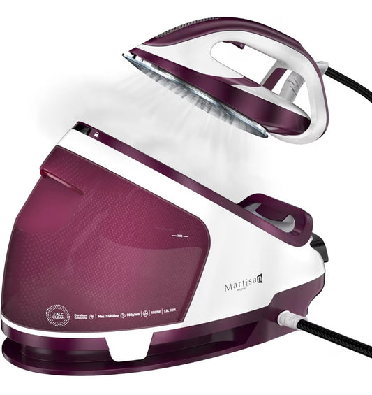 MARTISAN Steam Generator Iron for Clothes, LED Steam Station, 1800W Power, 8 Bar Max Pressure, 1.9L Water Tank, 550g/min Steam Burst, Auto Off, Ceramic Soleplate, Fast Wrinkle Removal (Purple) (New in Box)