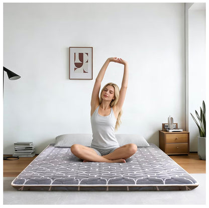 6th Generation Japanese Floor Futon Mattress Extra Thick 9 Layer Modern Futon with 100 Percent High Density Foam, Portable Floor Mattress Sleeping Pad for Adults, Guest Room, Dormitory (Twin Size 39 Inch X 75 Inch) (New in Package)