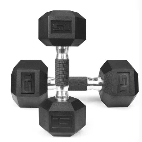 Rubber Encased Hex Dumbbells