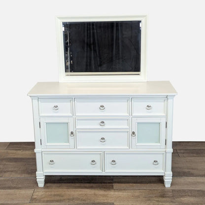 Ashley's Prentice White Dresser w/ Mirror