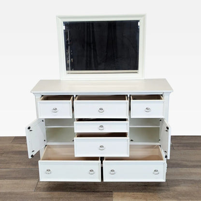 Ashley's Prentice White Dresser w/ Mirror