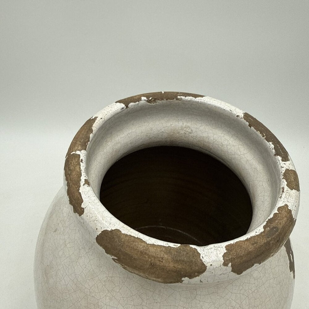 Pottery Barn Tuscany Glaze Terracotta White Vase