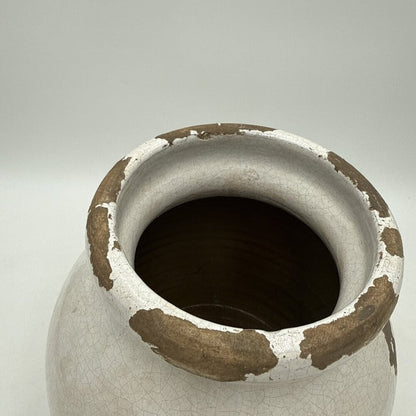 Pottery Barn Tuscany Glaze Terracotta White Vase