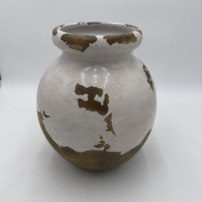 Pottery Barn Tuscany Glaze Terracotta White Vase