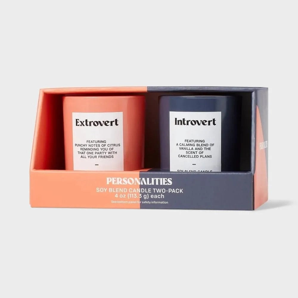 Room Essentials 2Pk Introvert & Extrovert Jar Candle Gift Set