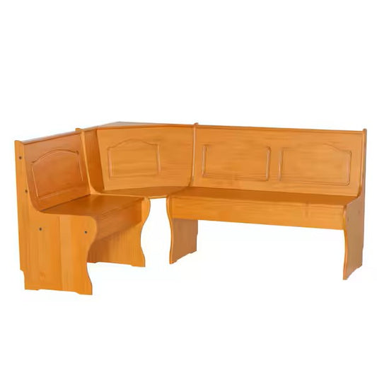 Kaylie Corner Nook Natural Dining Bench High Back with Storge