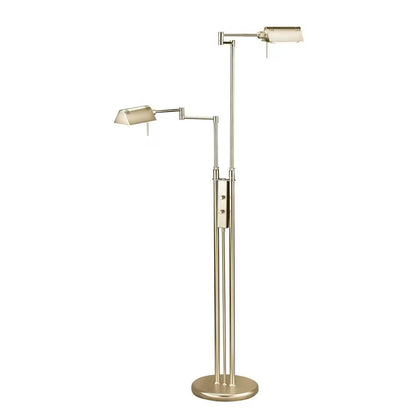 (New) 2 Light Floor Lamp Brass Finish