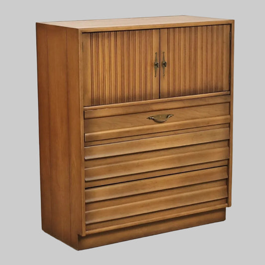 American of Martinsville Mid Century Modern Walnut Tall Chest