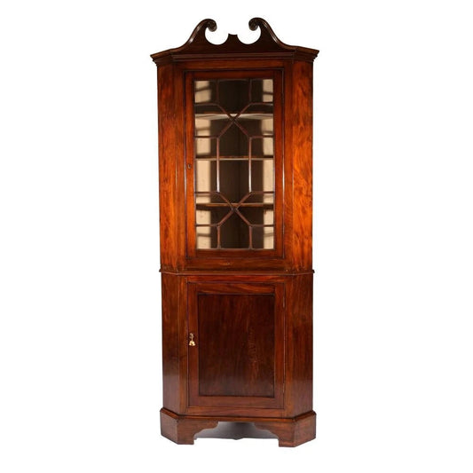 Century English Mahogany Corner Cabinet