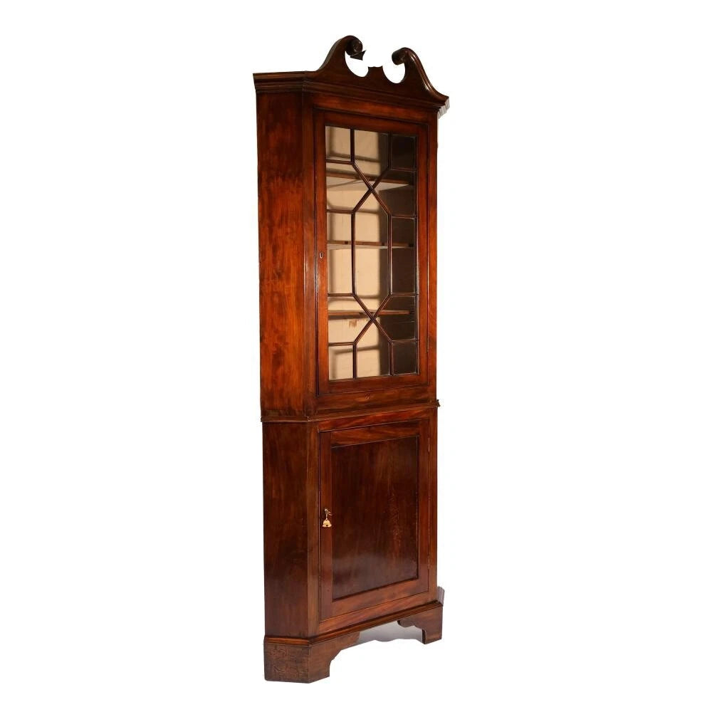Century English Mahogany Corner Cabinet